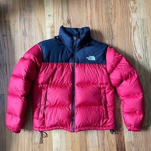 The North Face 1996 Retro Nuptse 700 Puffer Jacket Sz Womens Medium Red/Black